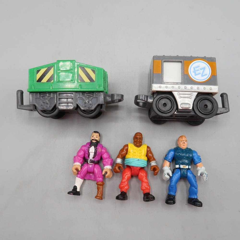 Geotrax Connectors line by Matchbox 2.5" figures & 2‎ Connector Train Cars Lot